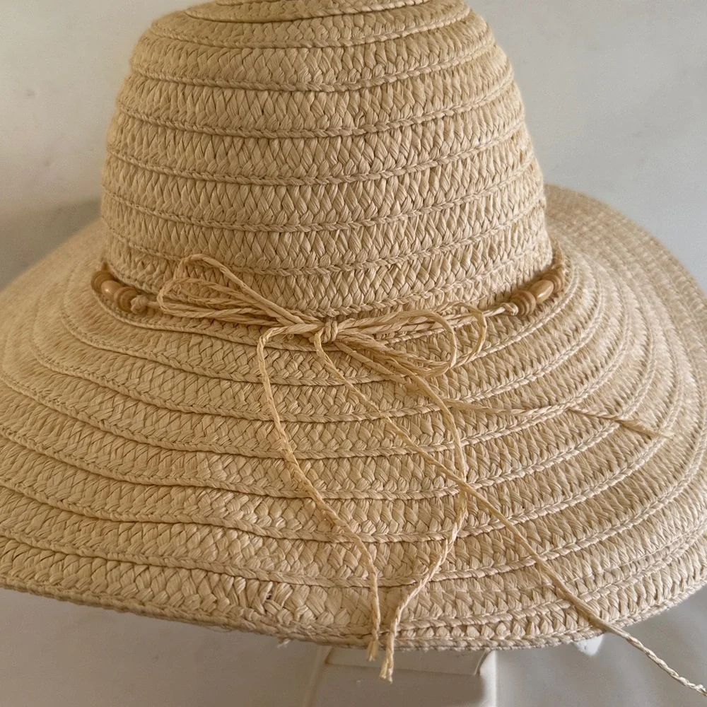 Panama Jack sun hat summer paper braid straw hat wide brim natural